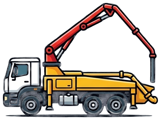Ilustración de Bomba de concreto 32 m