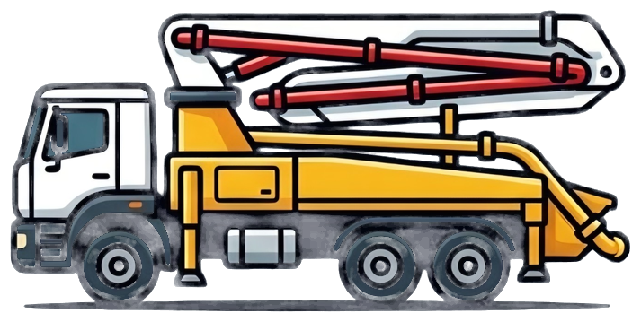 Ilustración de Bomba de concreto 28 m